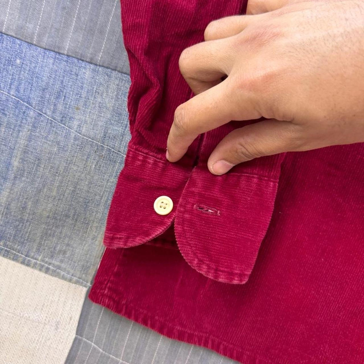 1960s Arrow Casual Wear Red Corduroy Button-Up Shirt | Medium