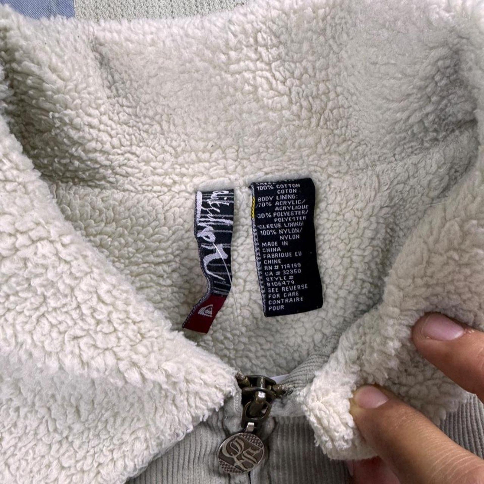 2000s quiksilver corduroy sherpa lined workwear