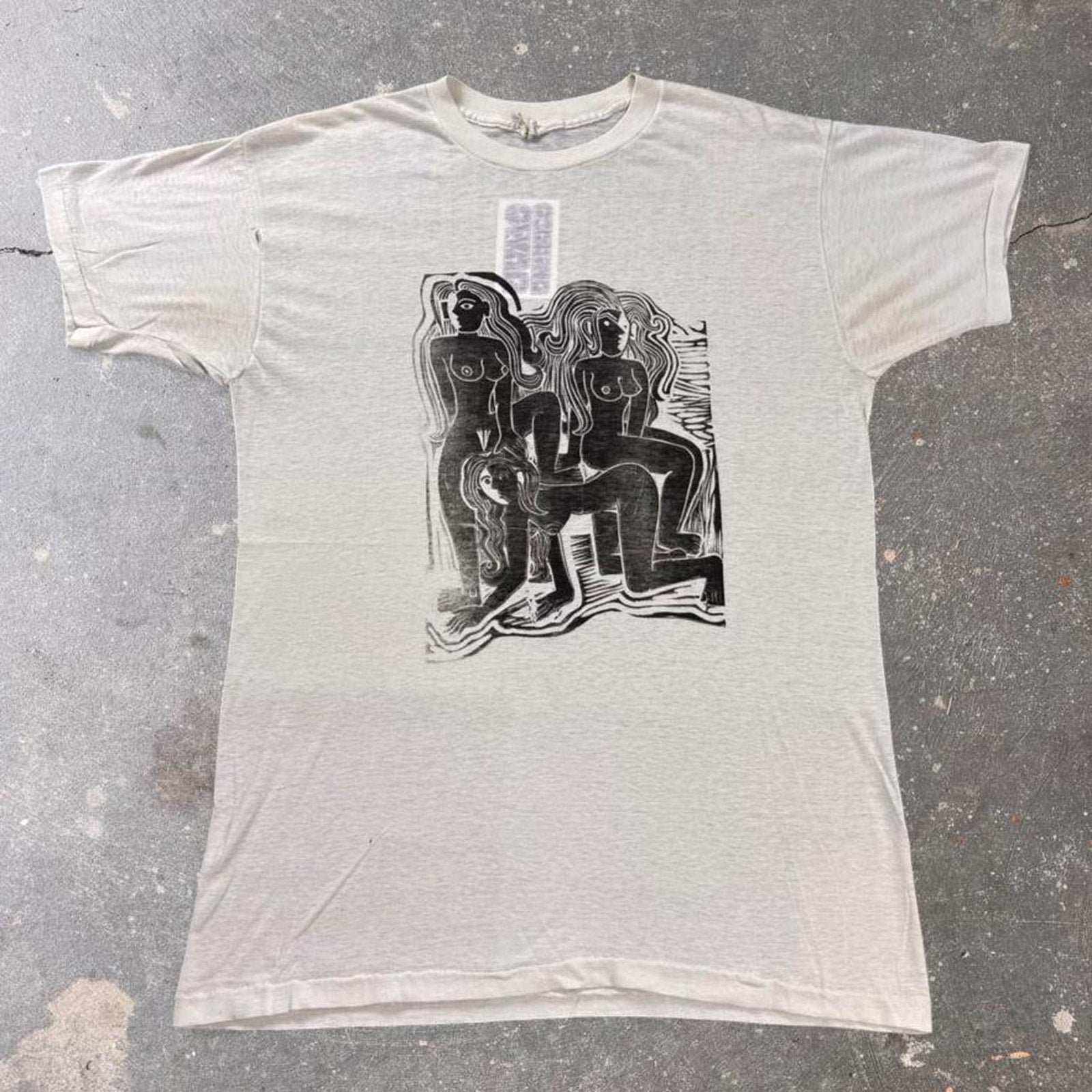 Vintage picasso inspired art graphic t shirt sz XL 1990s are tee