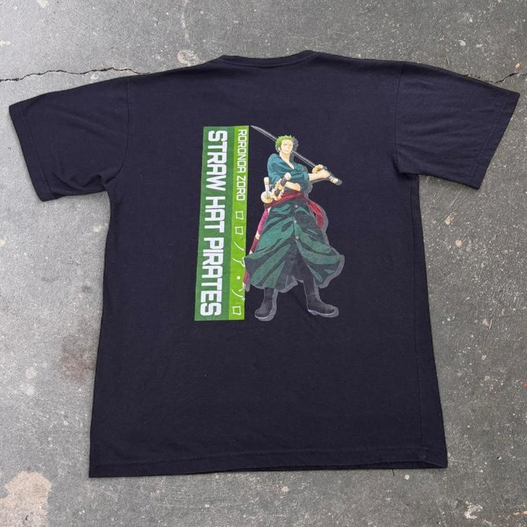 2000s One Piece Roronoa Zoro Straw Hat Pirates Double-Sided Tee | Medium