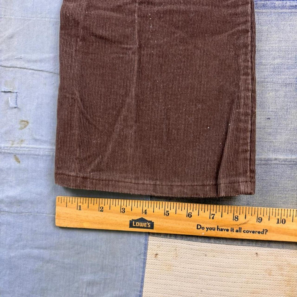 1980s Plain Pockets Brown Corduroy Flare Pants | 28 x 28.5