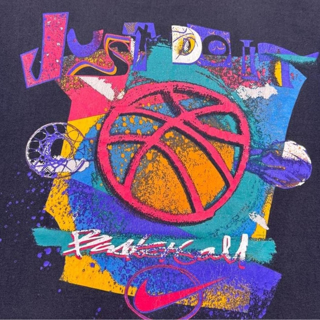 1990s Nike Just Do It Basketball Swoosh Double Sided Graphic Tee | Large
