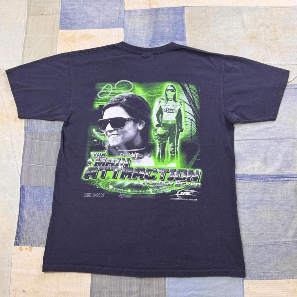 2010s Danica Patrick GoDaddy Number 7 NASCAR Racing Tee | Large
