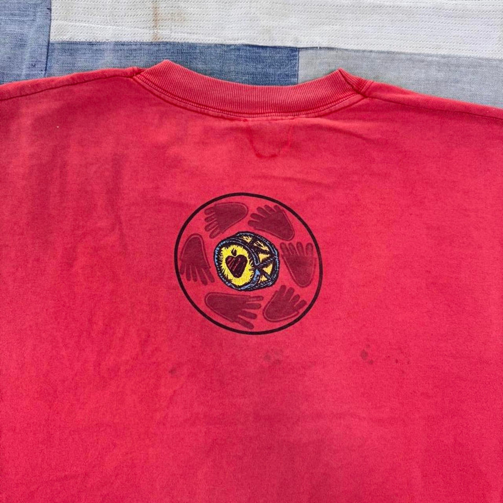 2000s Santana Psychedelic Hand Red Distressed Band Tee | Fits XL