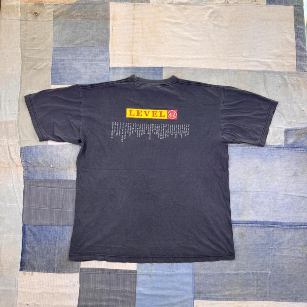 1990s Level 42 Band Graphic Tee Blue Rain Sportswear | Large