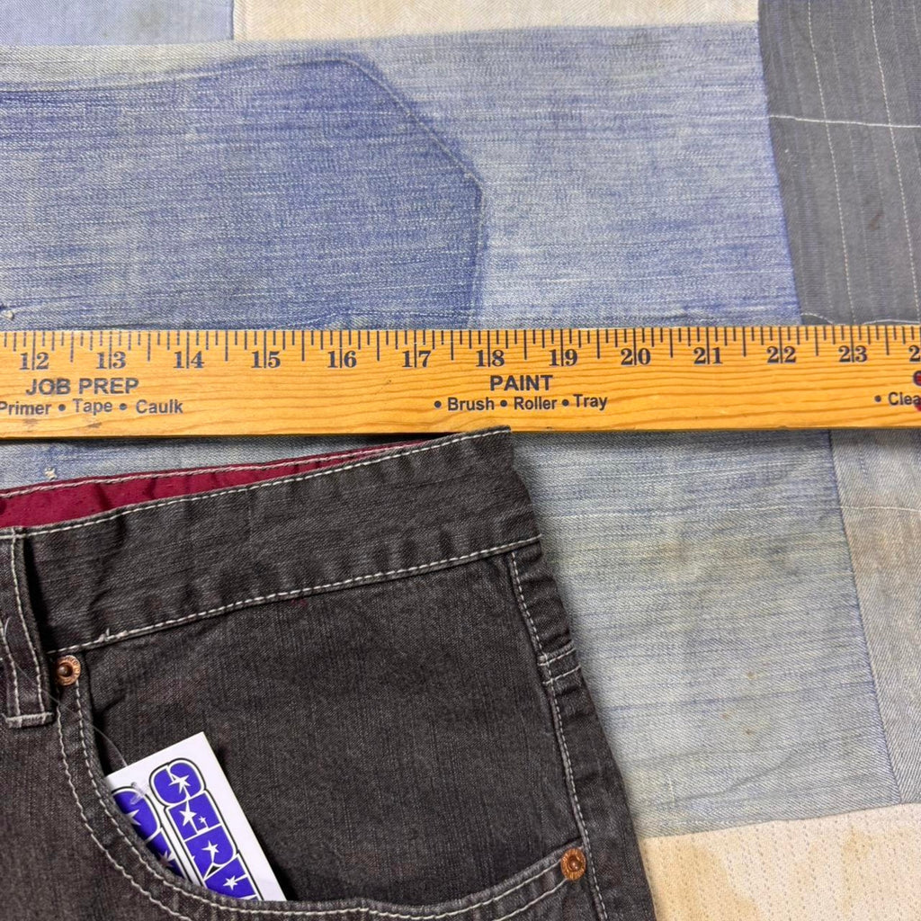 2000s Indigo Red faded black baggy jeans | 36x32