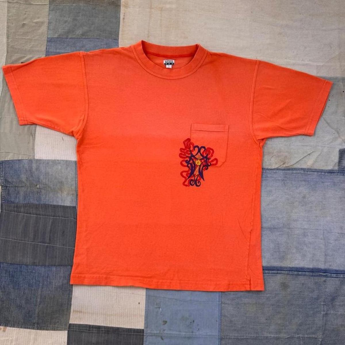 1990s Venice Beach Abstract Tribal Graphic Pocket Tee | Large