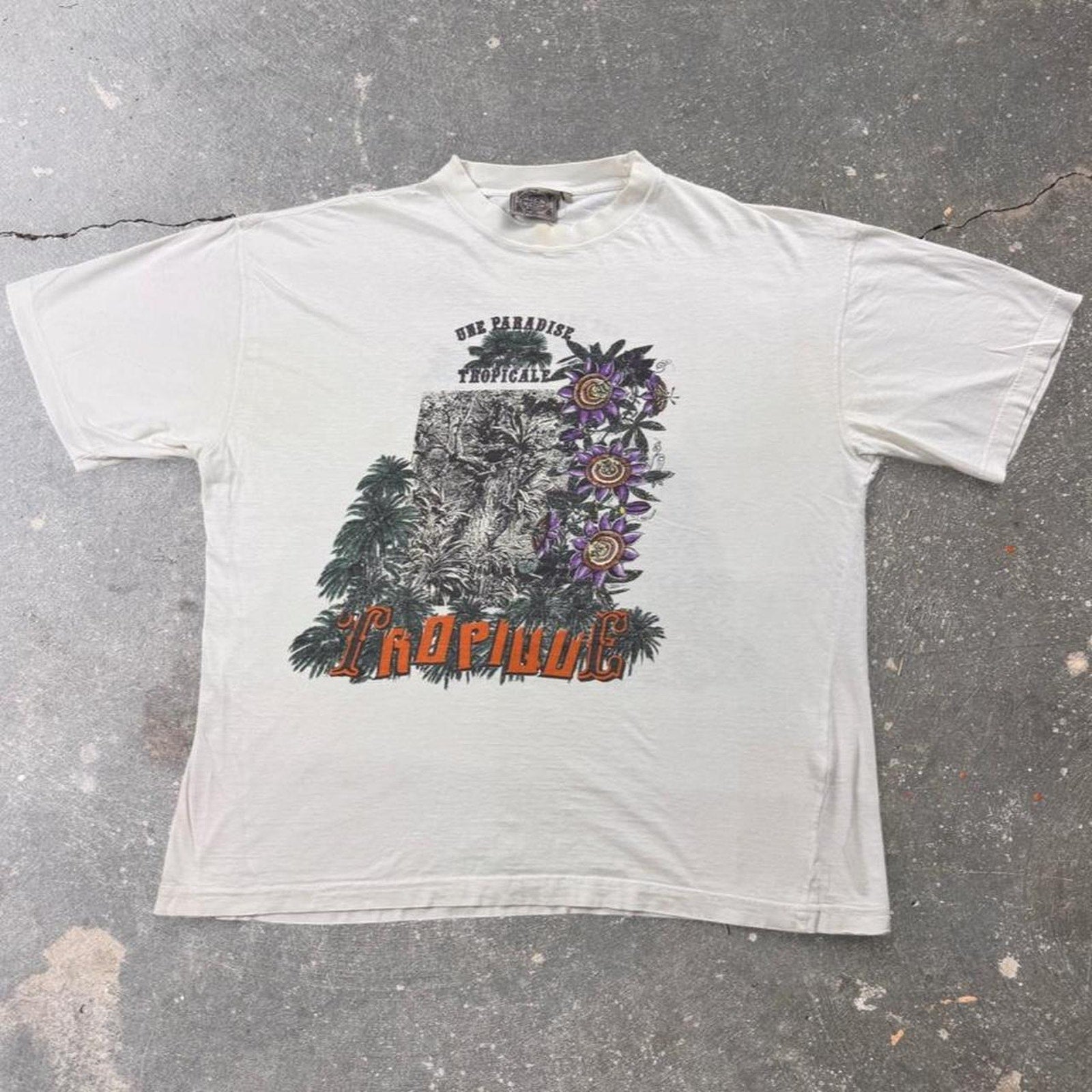 1990s Paradise Tropicale Tropical Graphic Tee | XL