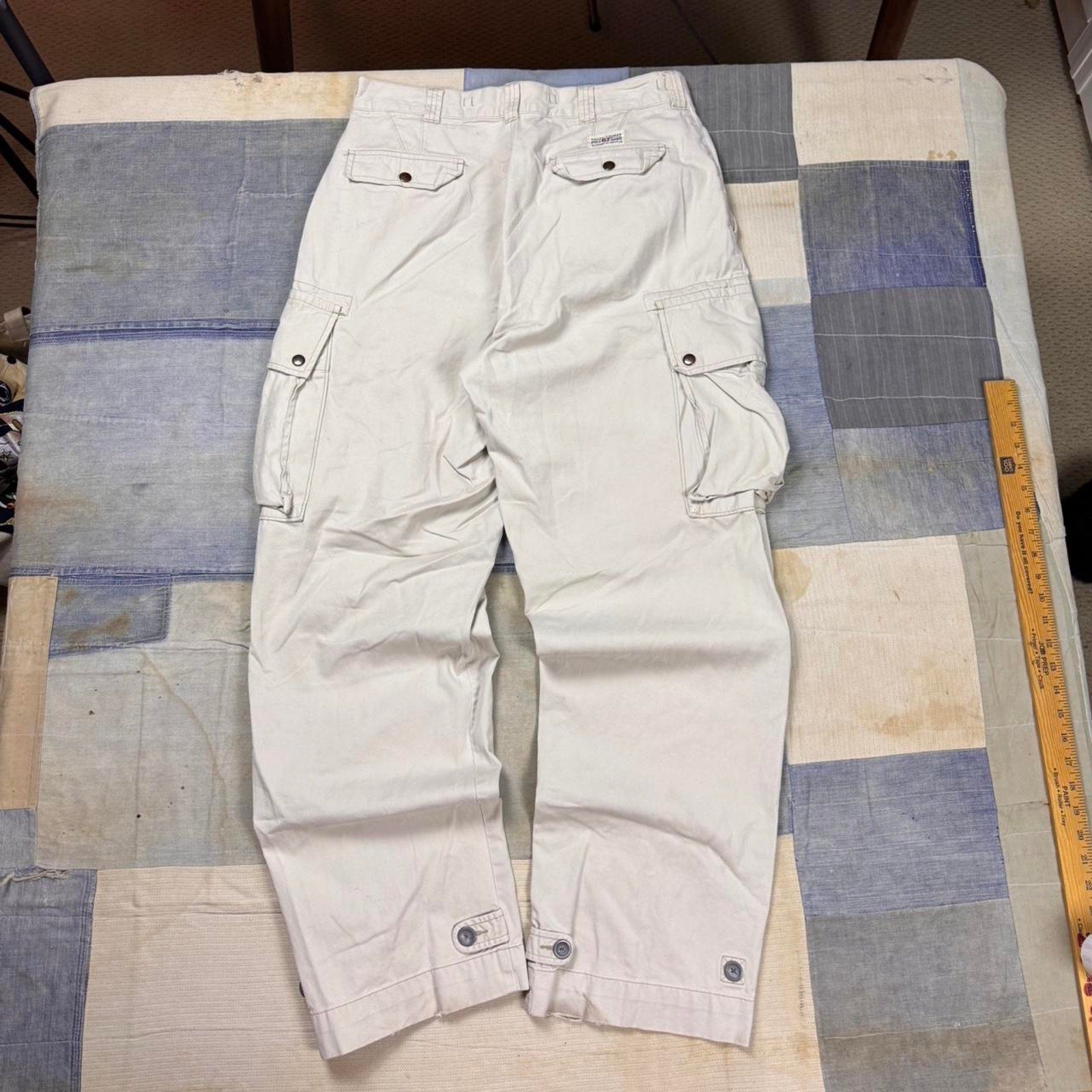 1990s Polo Ralph Lauren cream cargo pants | 32x32