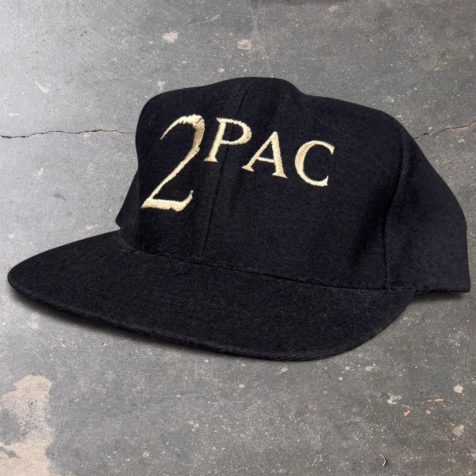 1990s 2Pac black snapback hat | osfa