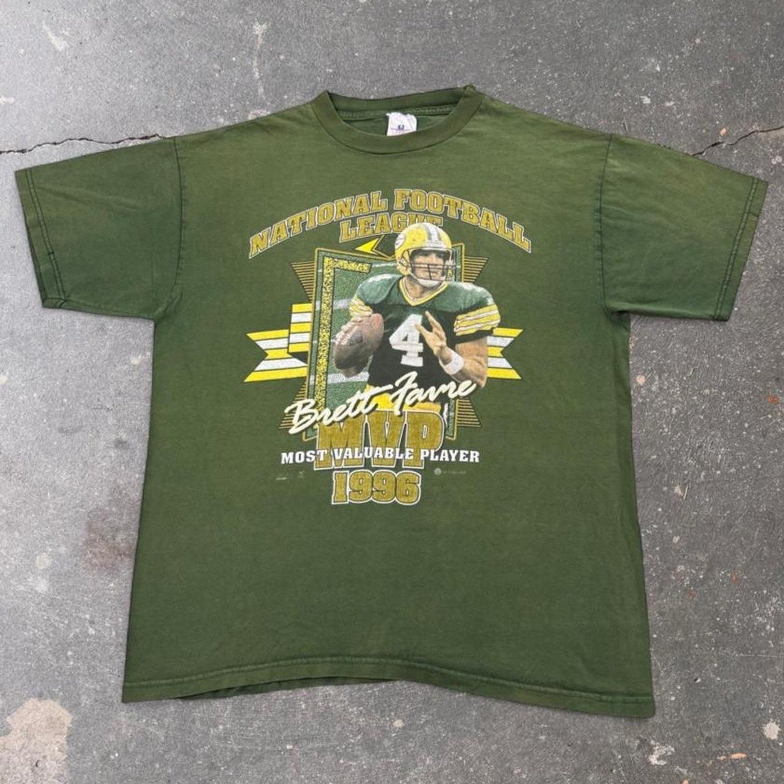 1996 Brett Favre NFL MVP Green Bay Packers Tee | Large
