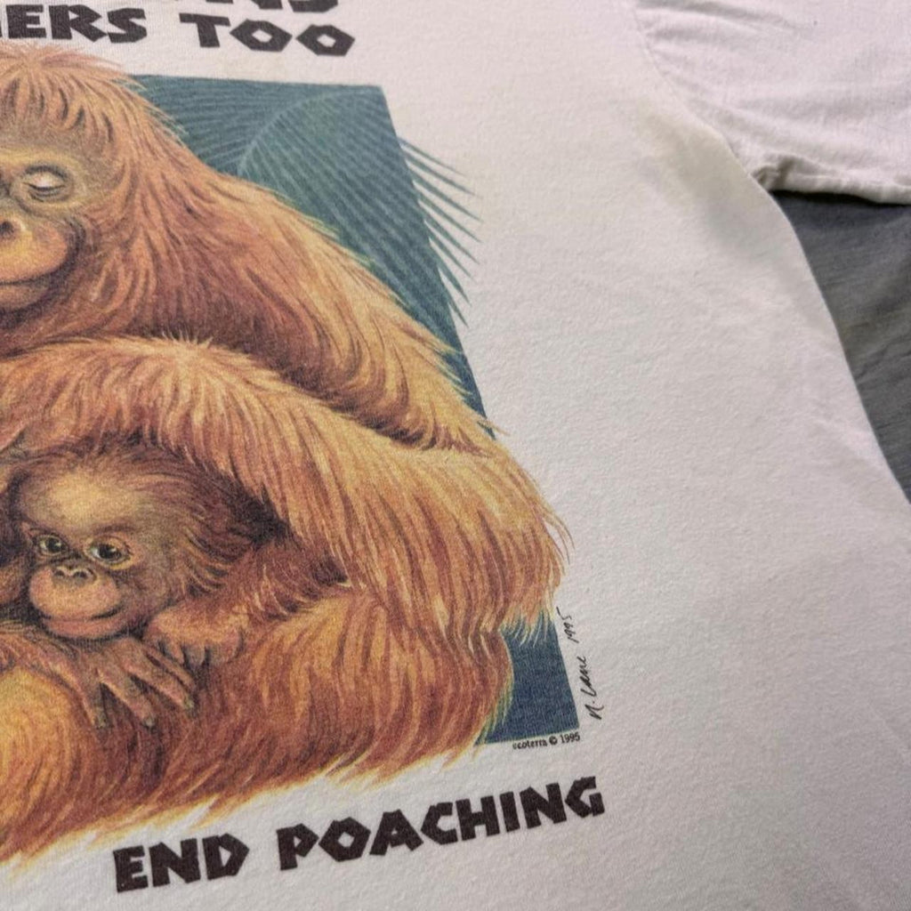 1995 Orangutans Need Mothers Too End Poaching Tee | Large