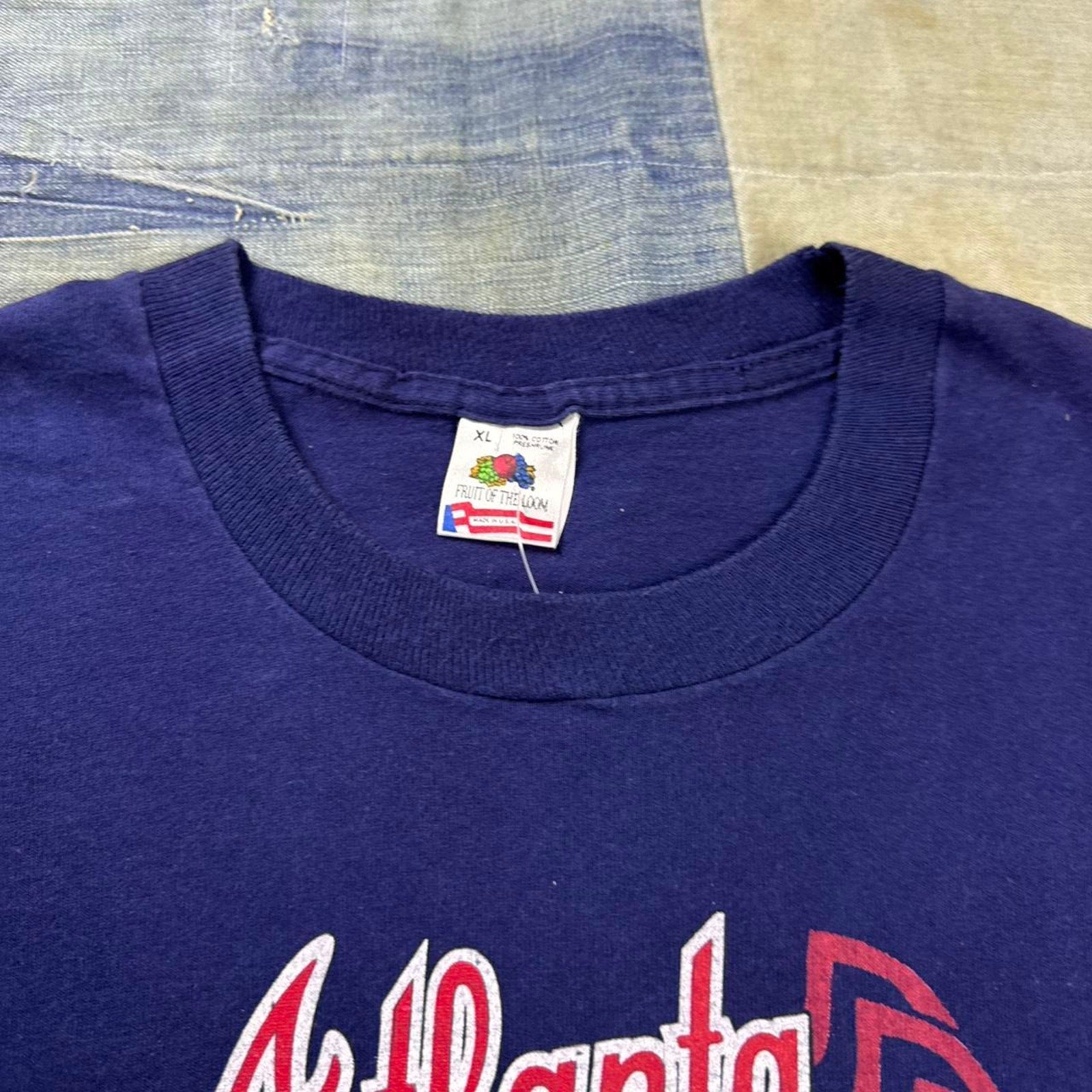 1999 Atlanta Braves Tomahawk Chop MLB cotton tee | XL