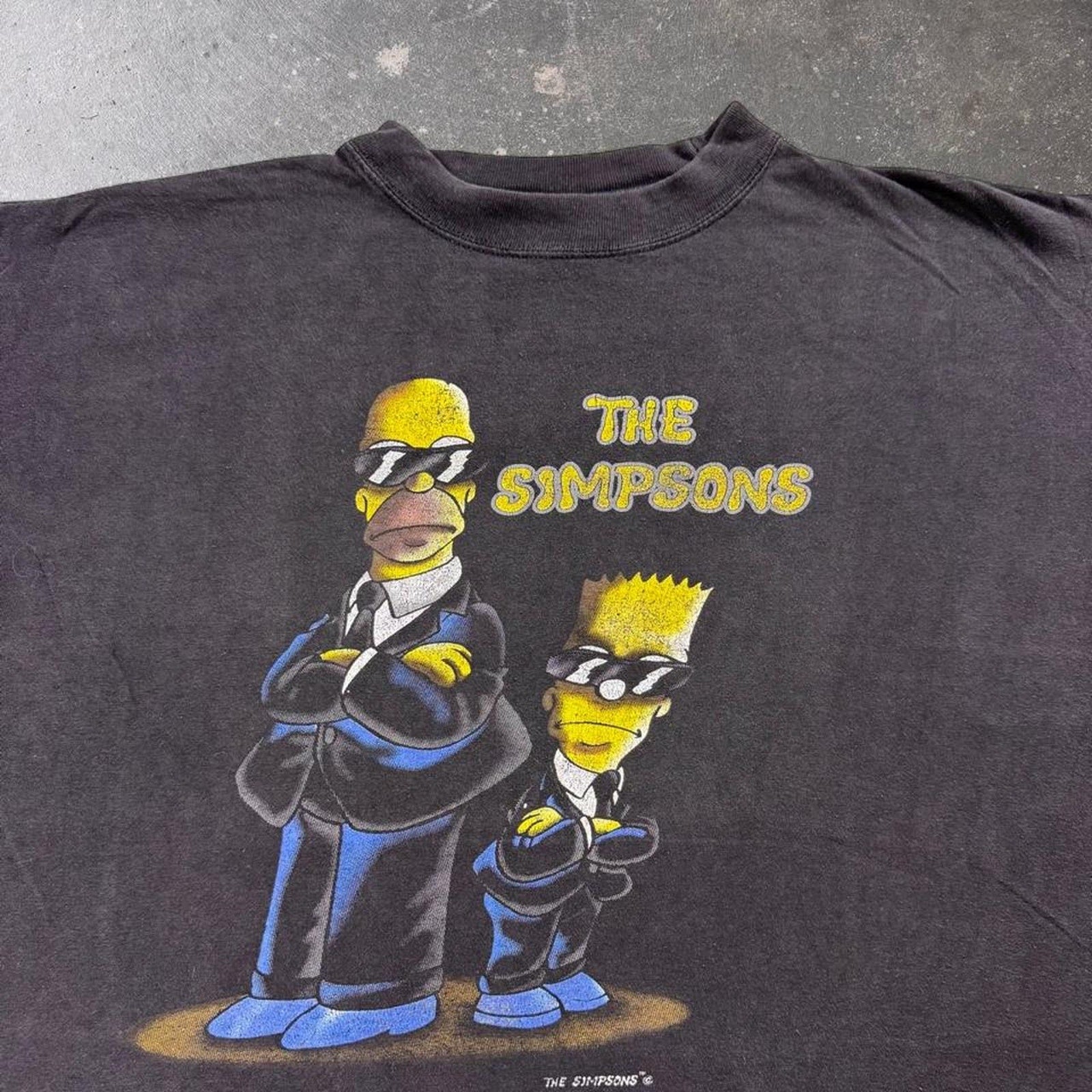 1990s The Simpsons Homer Bart Men in Black Graphic Tee | XL