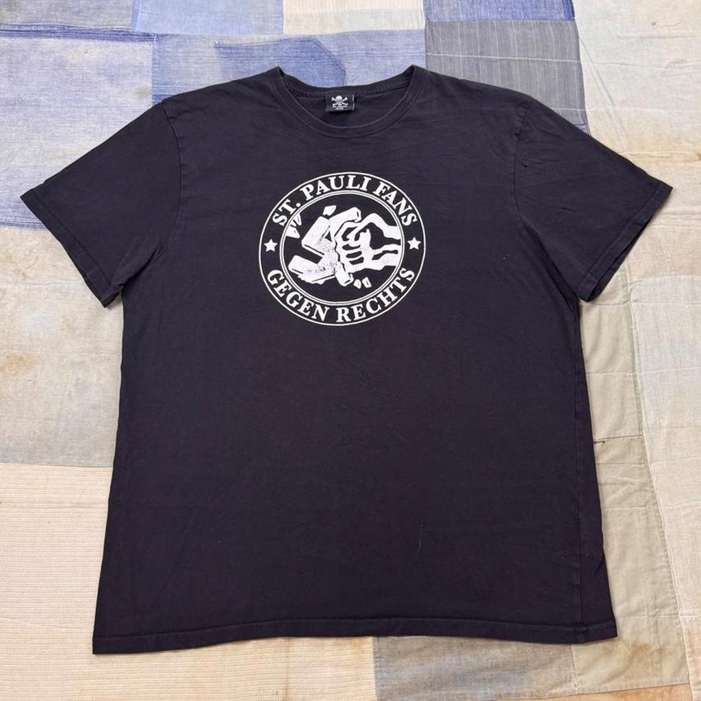 St. Pauli Fans Gegen Rechts Double-Sided Punk Soccer Tee | XXL