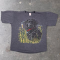 1990s Jerzees Black Labrador Hunting Dog Graphic Tee Made in USA | Large
