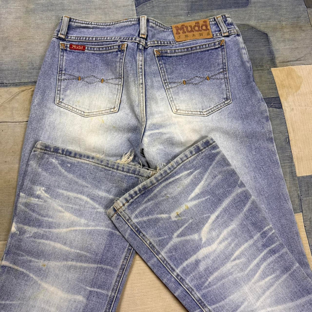2000s Mudd blue acid wash flare jeans | 30x31