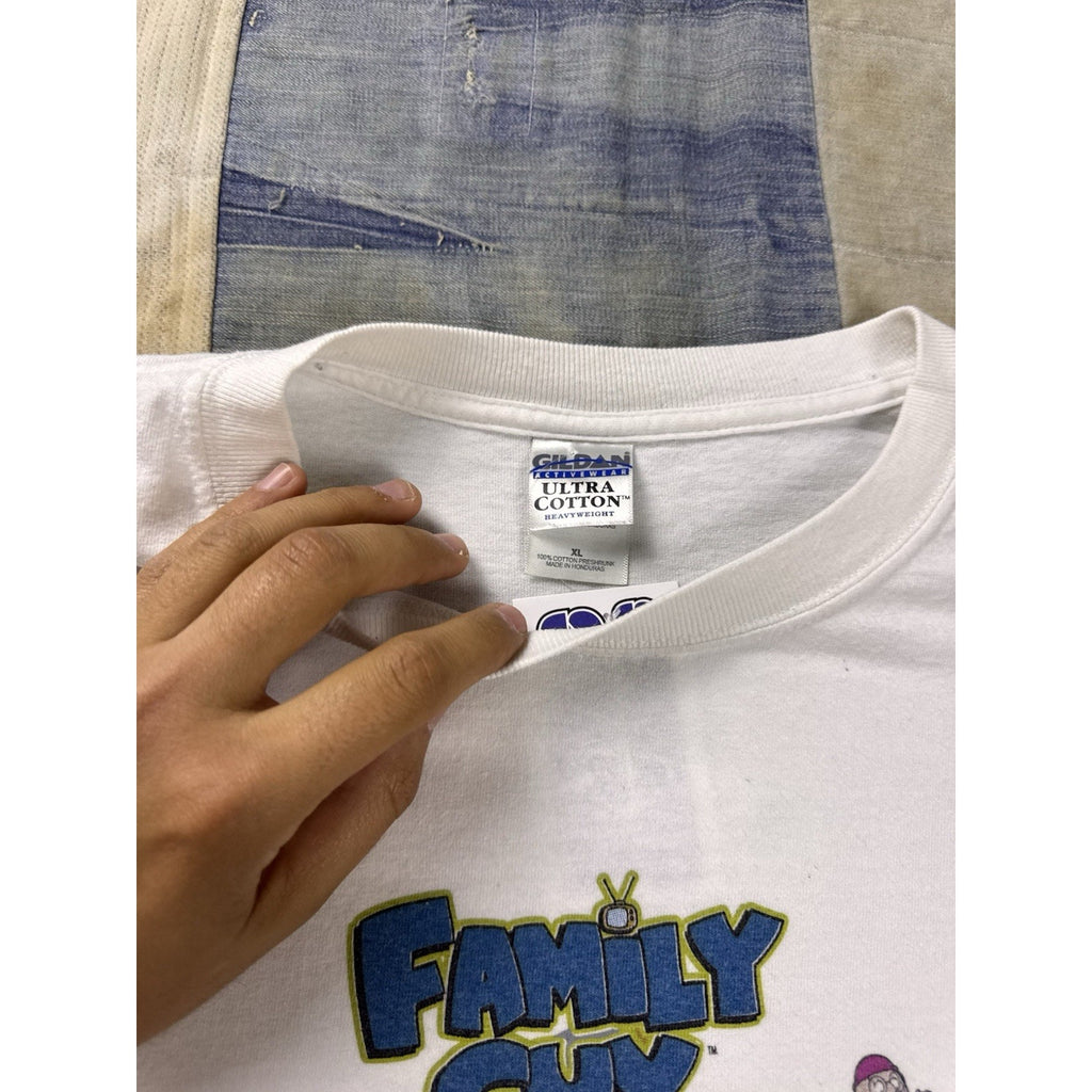 Family Guy Vintage 2000s Video Game Graphic T Shirt White Gildan XL Heavyweight