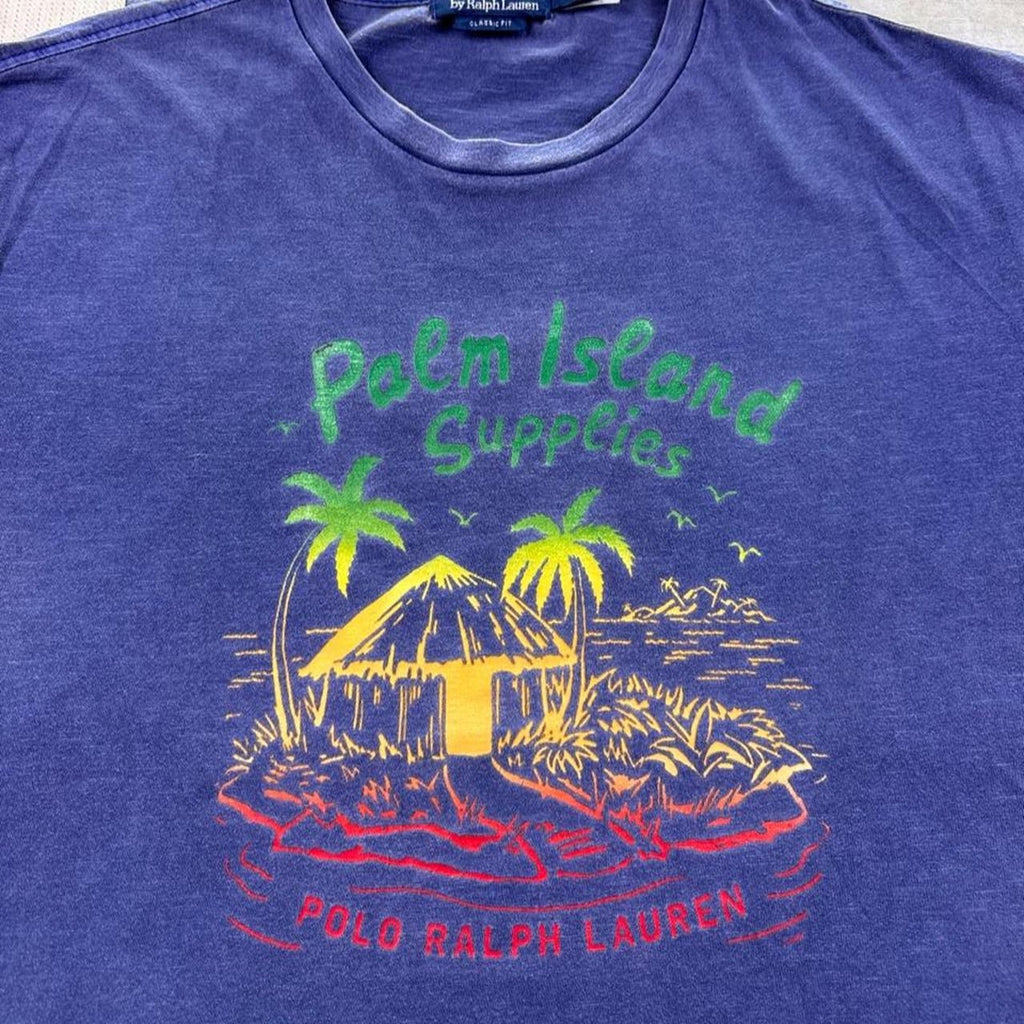 2000s Polo Ralph Lauren Palm Island Supplies Graphic Tee | Large