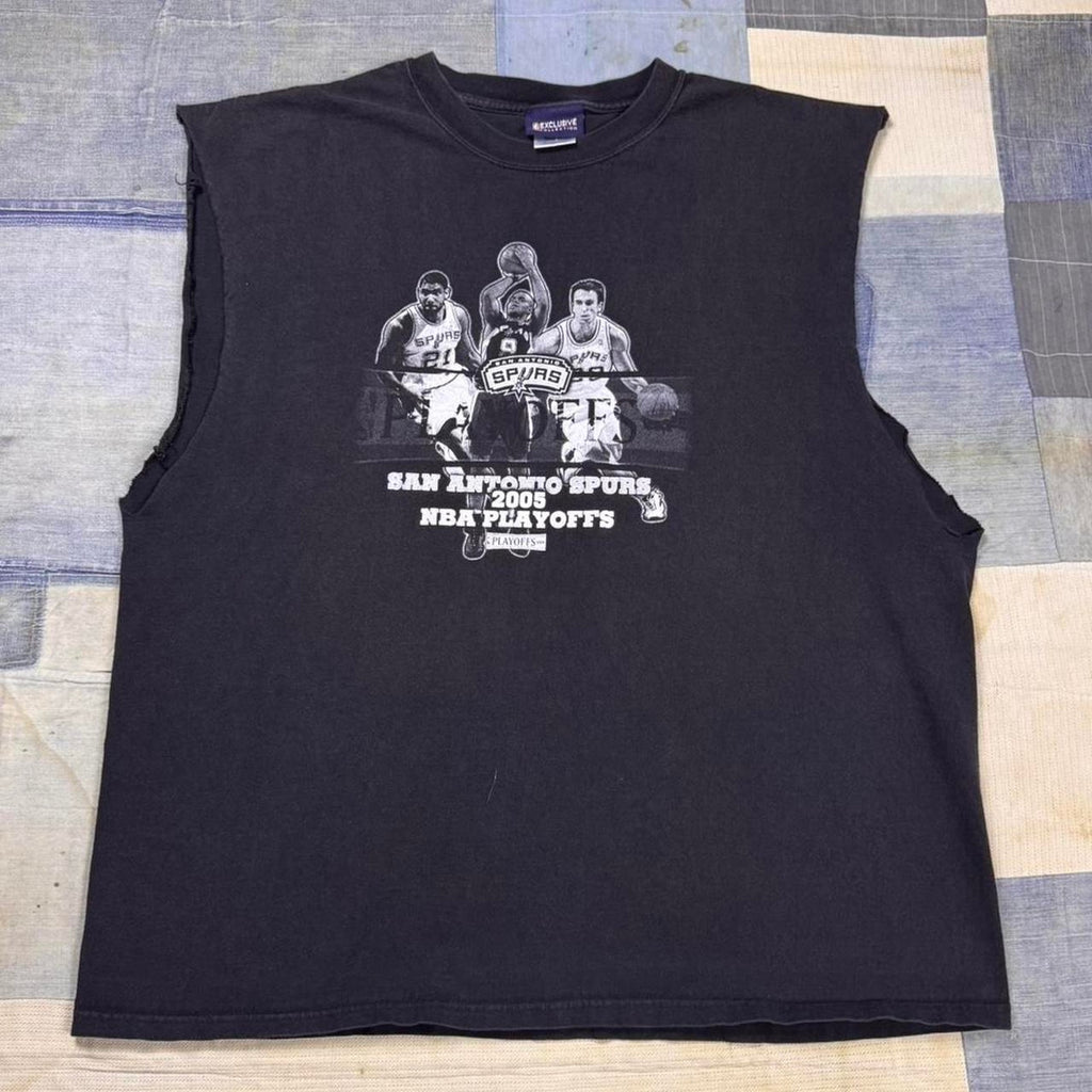 2005 San Antonio Spurs black sleeveless Tee | 2XL