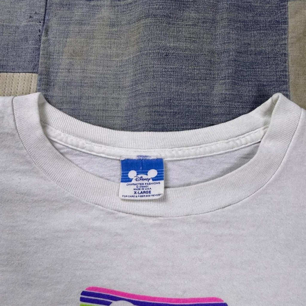 1980s Disney Channel Rainbow Mickey Logo Tee | XL