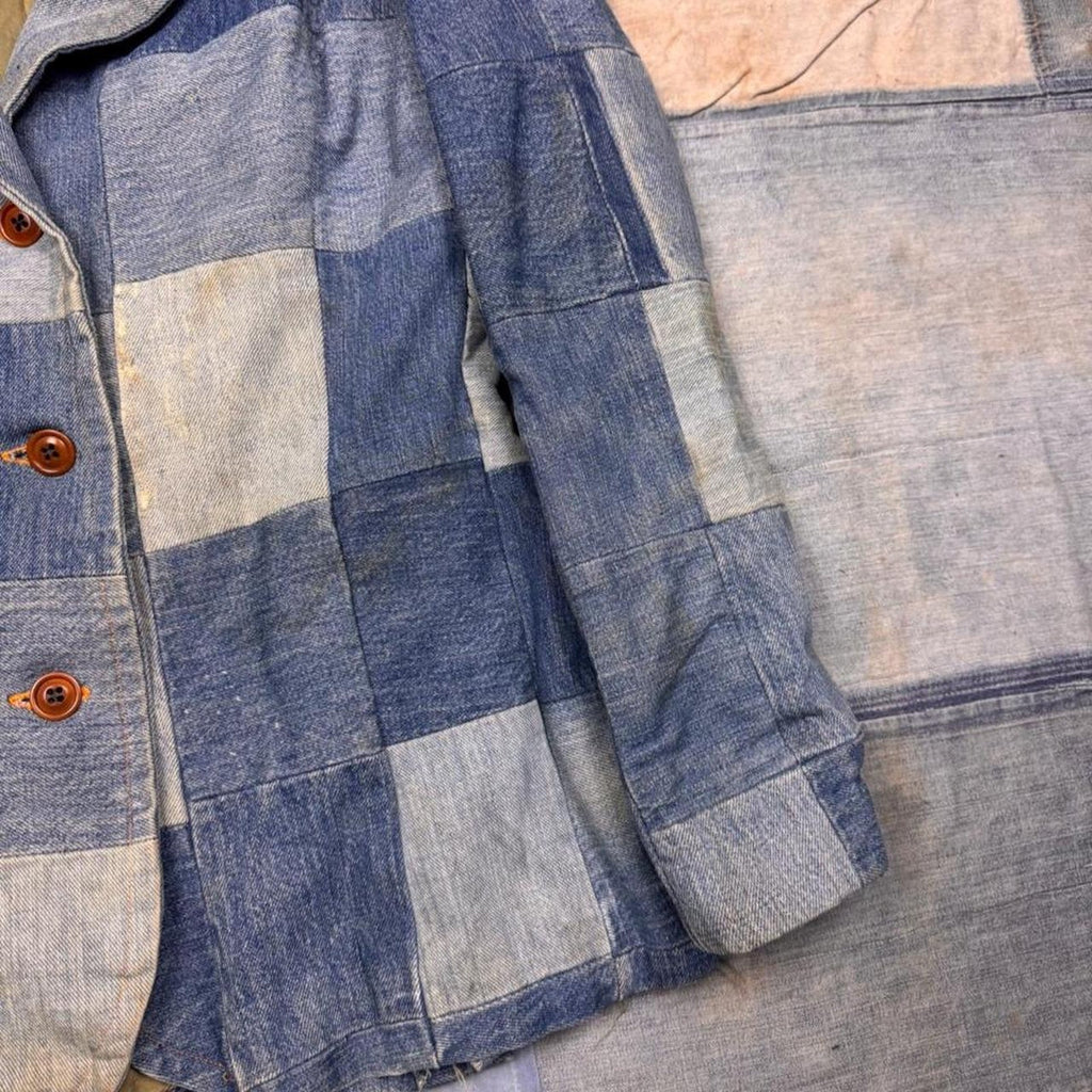 1970s Patchwork Denim Blazer | S
