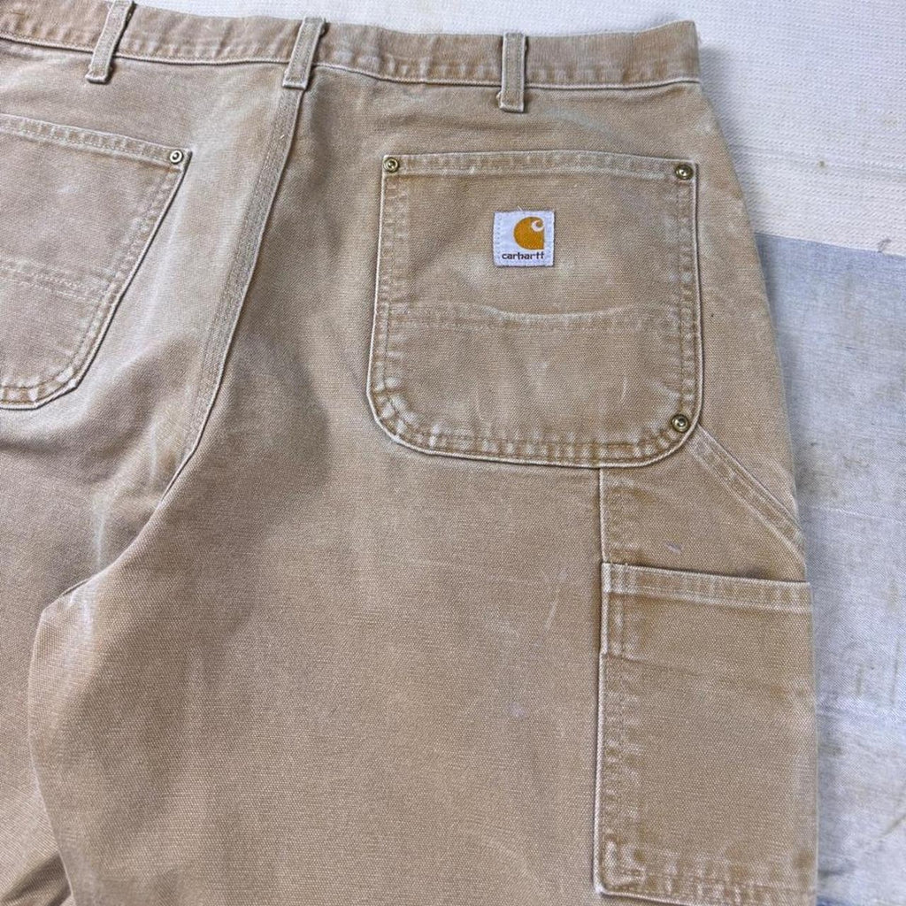 1990s Carhartt Brown Duck Double Knee Carpenter Pants | 34 x 32