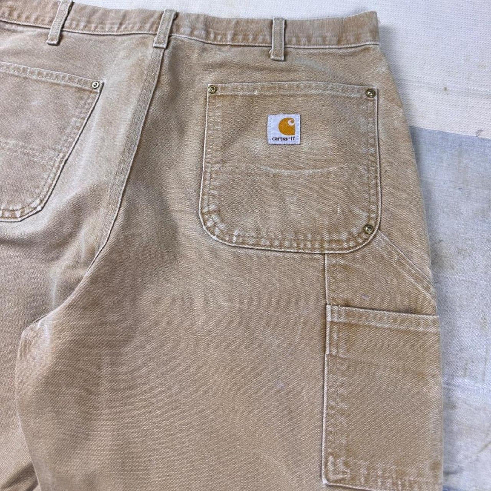 1990s Carhartt Brown Duck Double Knee Carpenter Pants | 34 x 32