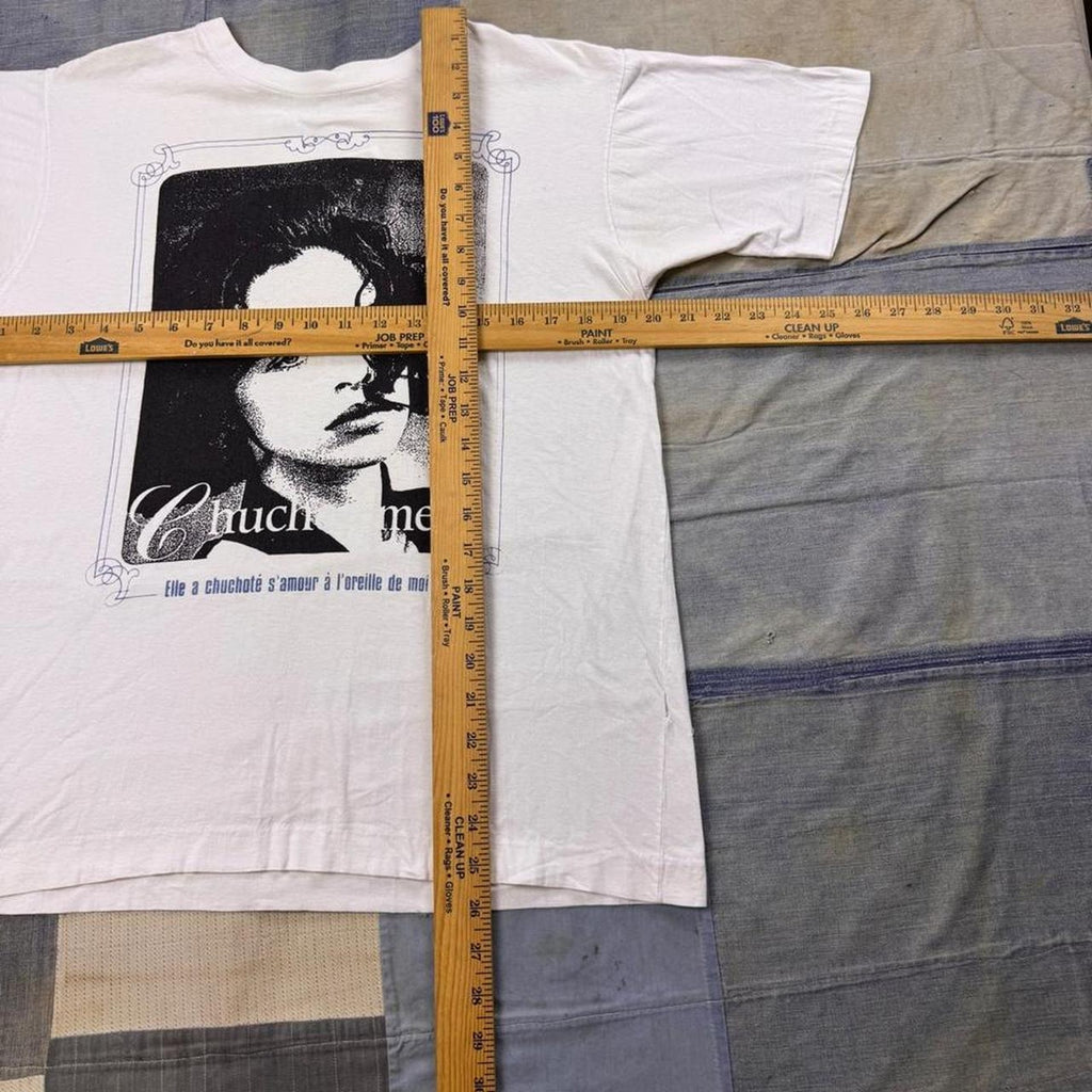 1990s Chuchote-Moi French Portrait Graphic Tee | Large