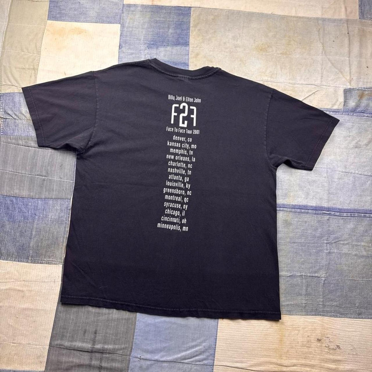 2001 Billy Joel & Elton John Face 2 Face Tour Tee | Large