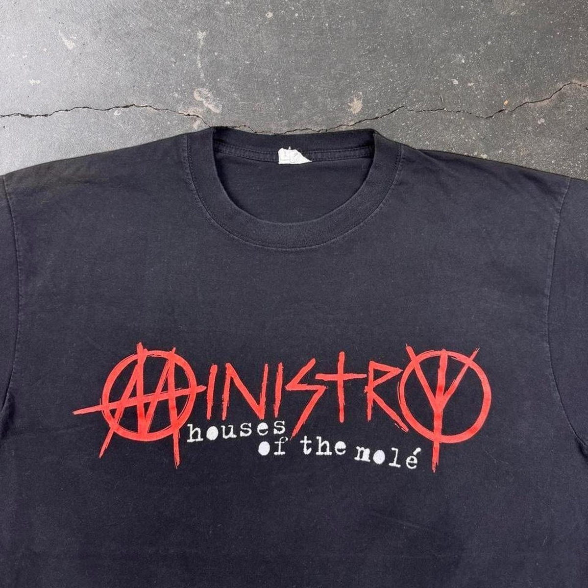 2000s Ministry Houses of the Molé Double Sided Black Band Tee | Large