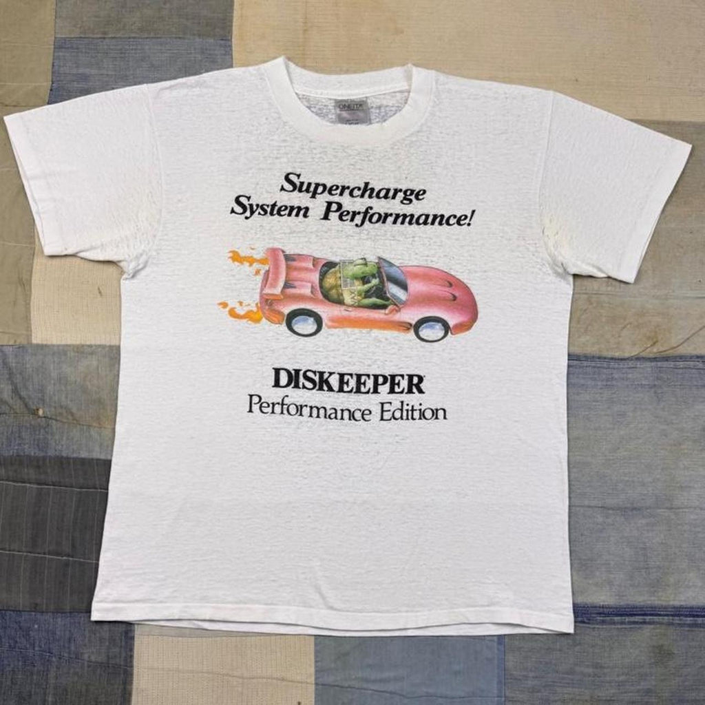 1990s Diskeeper Performance Edition Executive Software Computer Promo Tee | Large