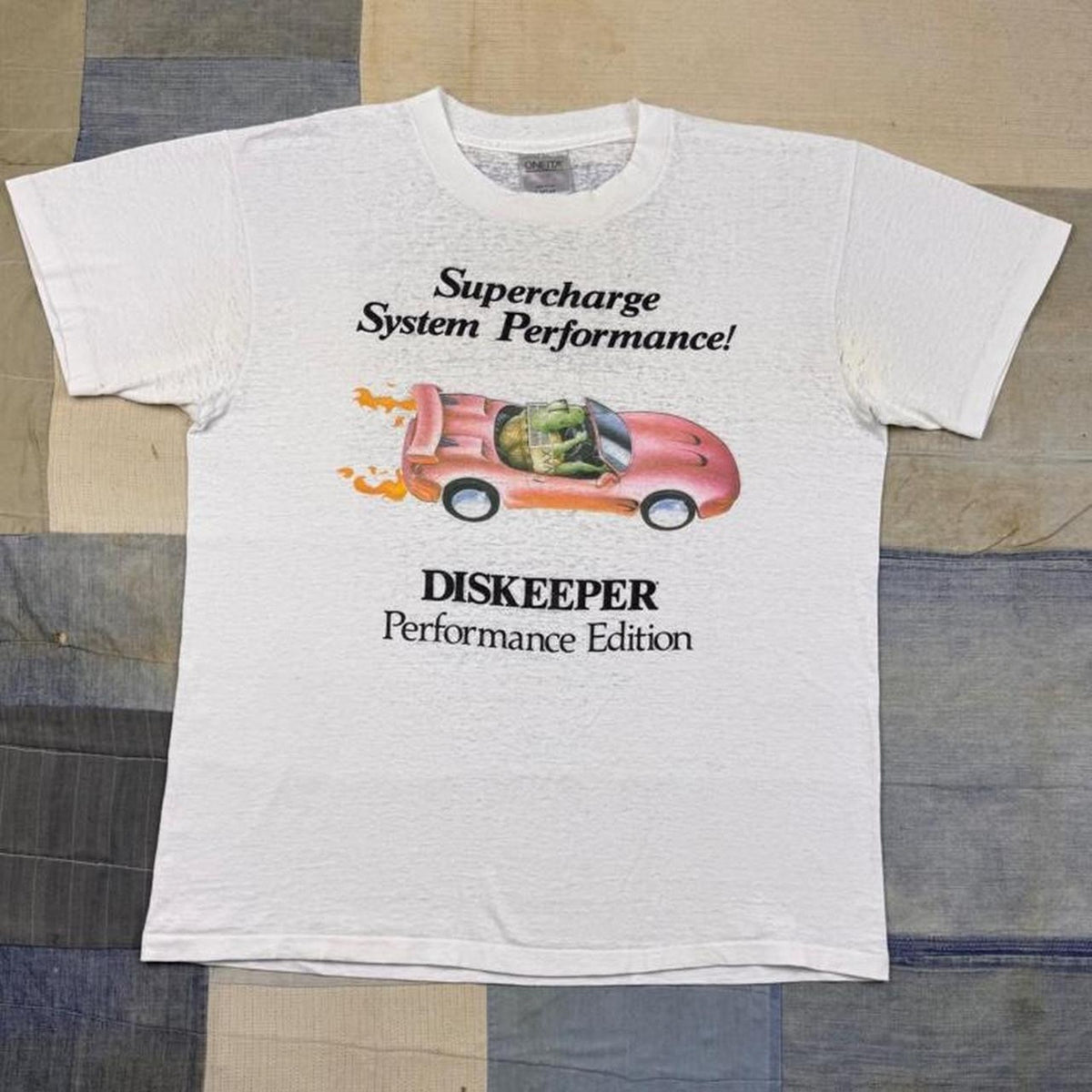 1990s Diskeeper Performance Edition Executive Software Computer Promo Tee | Large