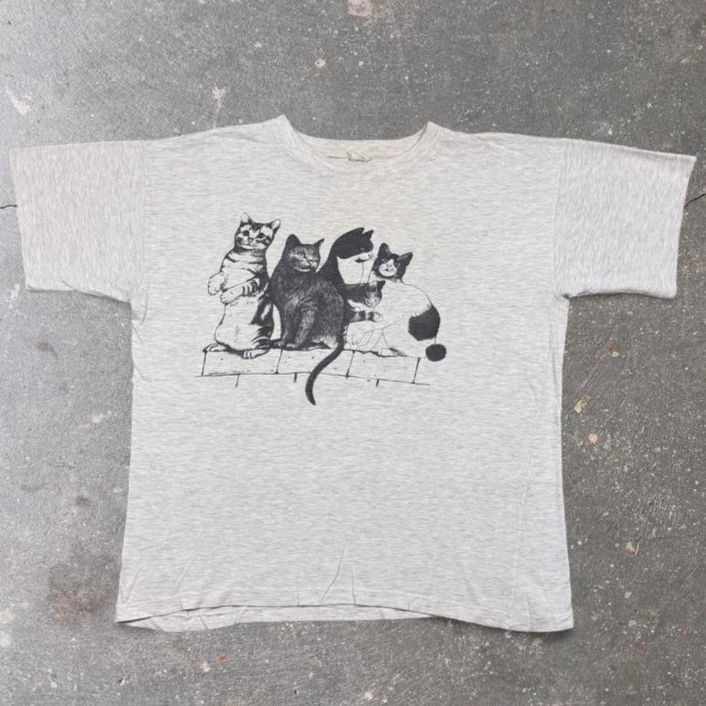1990s Cats On A Wall Double Sided Tee | XL