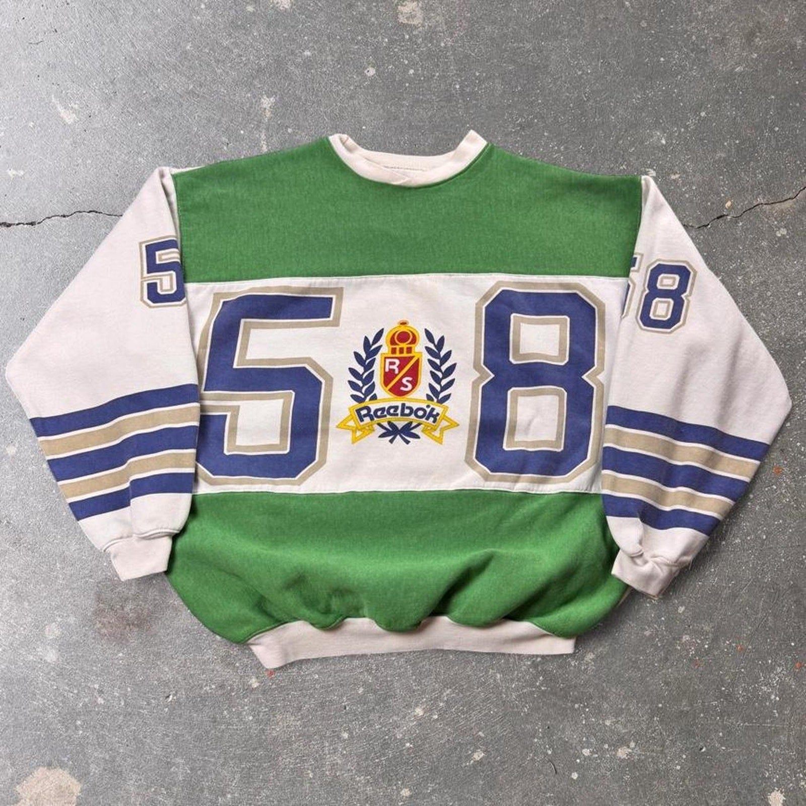 1980s Reebok RS 58 Colorblock Crewneck Sweatshirt | Medium