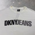 1990s DKNY Jeans Spellout Logo Tee | XL