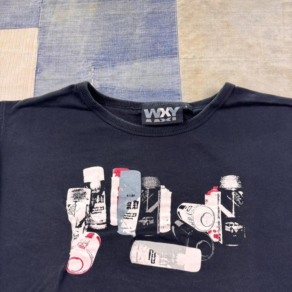 2000s WXY Spray Paint Graffiti Graphic Long Sleeve Tee | Small