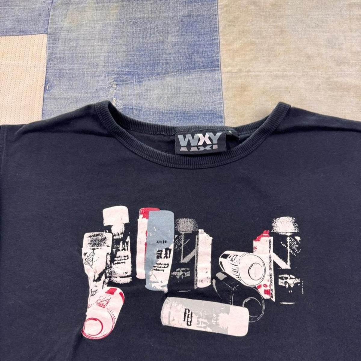 2000s WXY Spray Paint Graffiti Graphic Long Sleeve Tee | Small