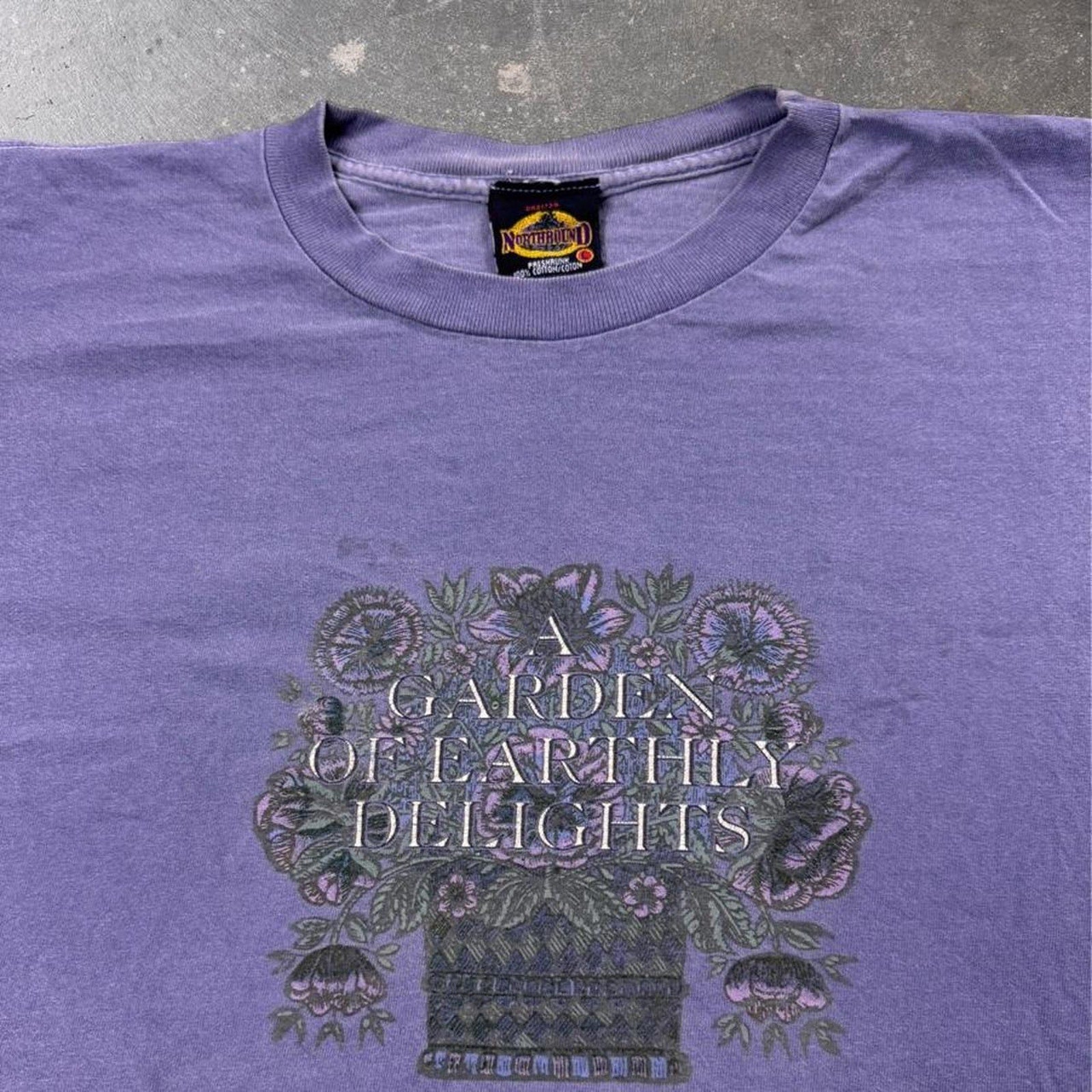 1990s “A Garden of Earthly Delights” Floral Graphic Tee | Large