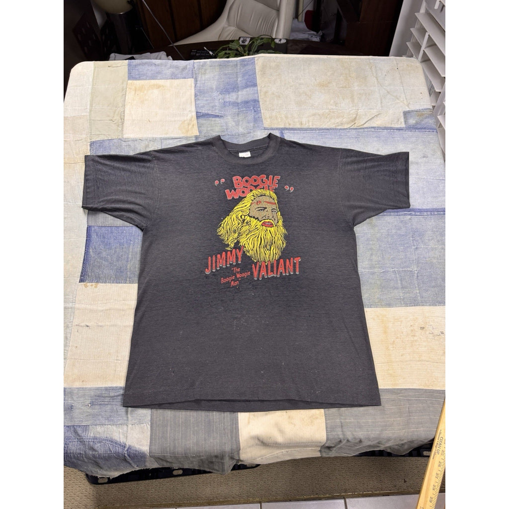 Vintage 80s Jimmy Valiant Boogie Woogie Wrestling Camp T Shirt USA Single Stitch