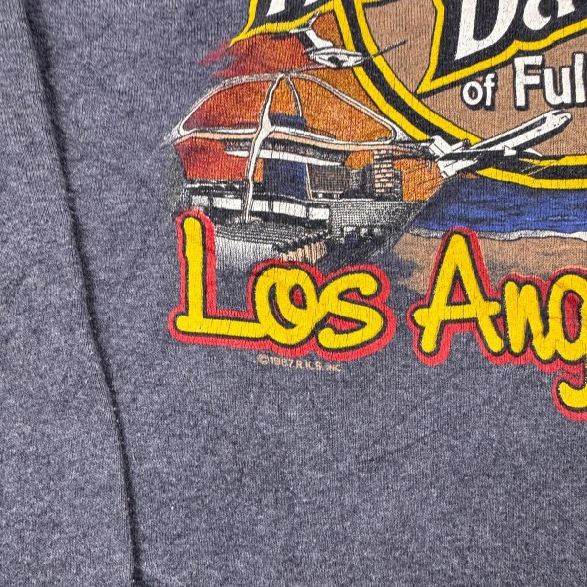 1980s Harley Davidson Quarter Zip Pullover Sweatshirt Los Angeles Fullerton Eagle | L