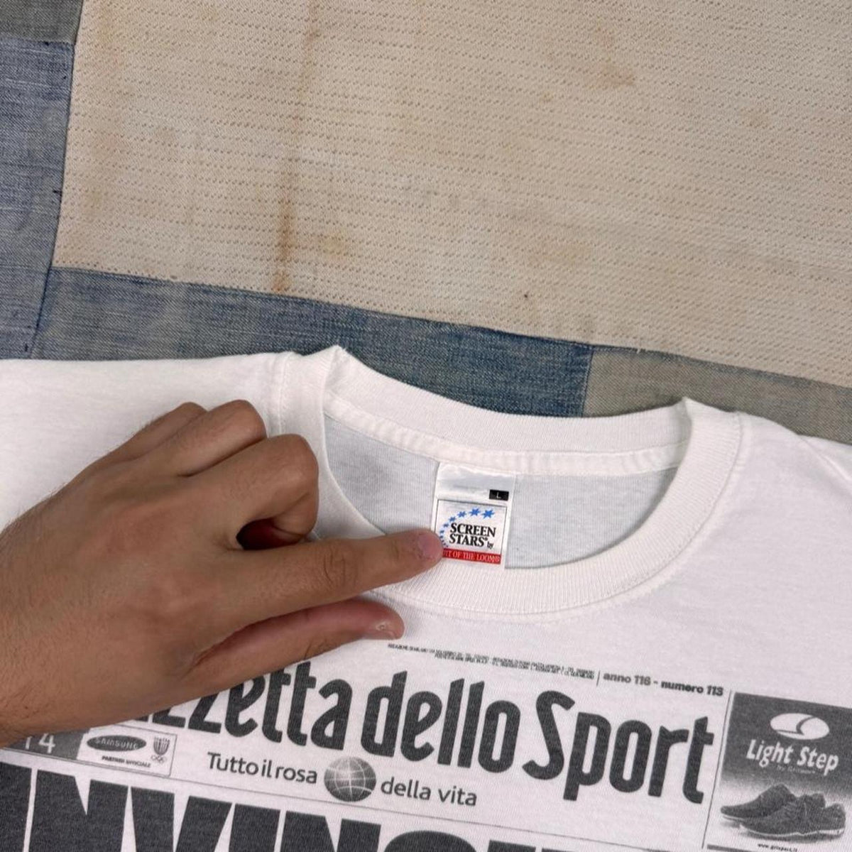 2012 Juventus FC Serie La Gazzetta dello Sport Newspaper Graphic Tee | Large