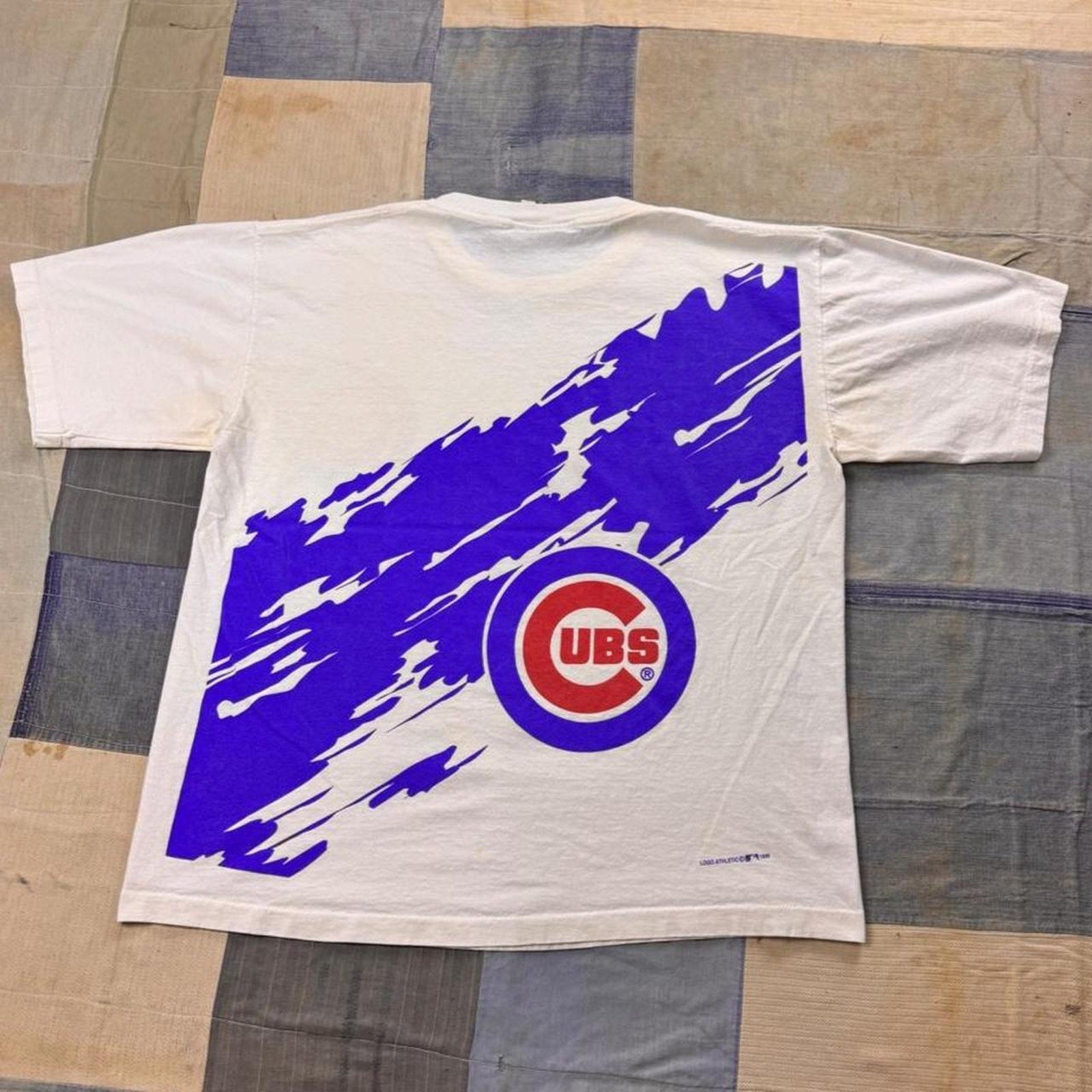 1996 Chicago Cubs Logo Athletic All Over Print Tee | Large