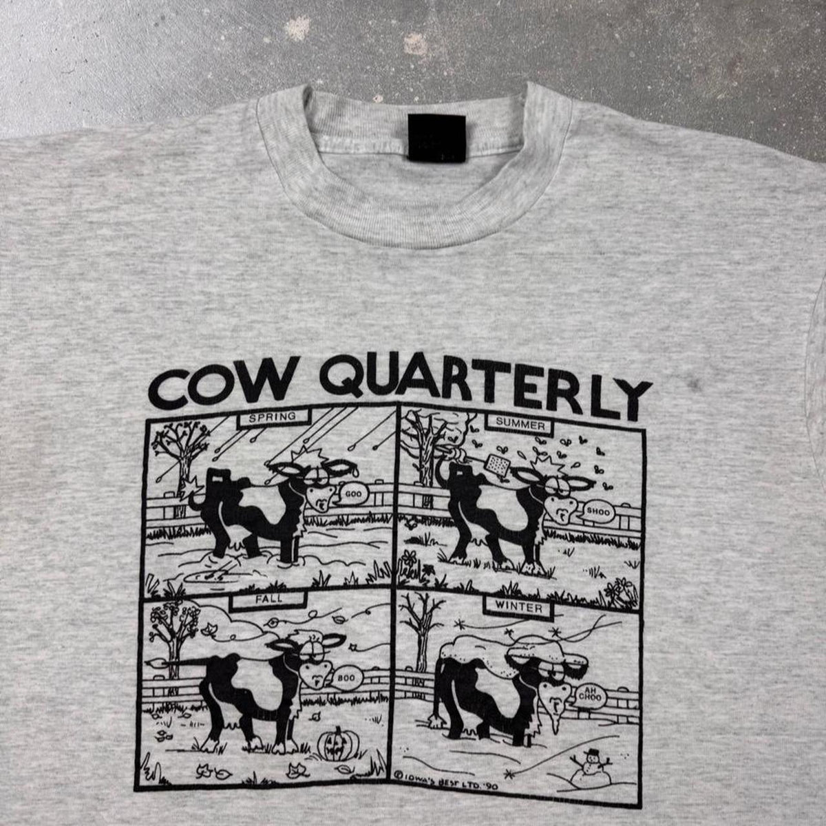 1990s Cow Quarterly Cartoon Tee | M