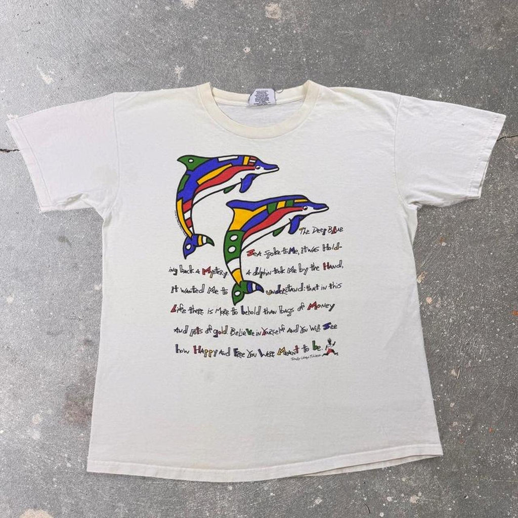 1990s Totally Vibes “The Deep Blue” Dolphin Graphic Tee | Large