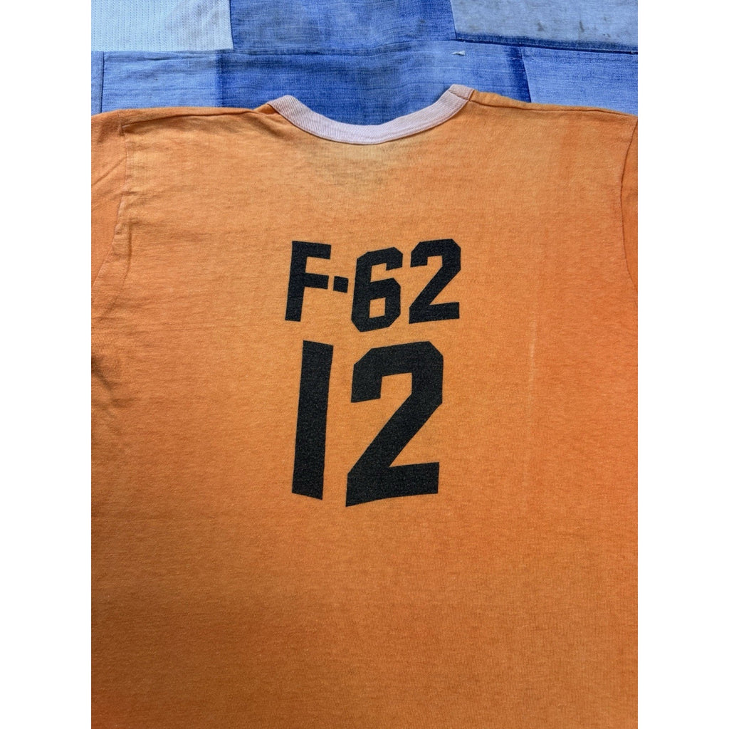Vintage 1960 USAF Squadron Officer School F-62 Ringer T Shirt Russell Southern L