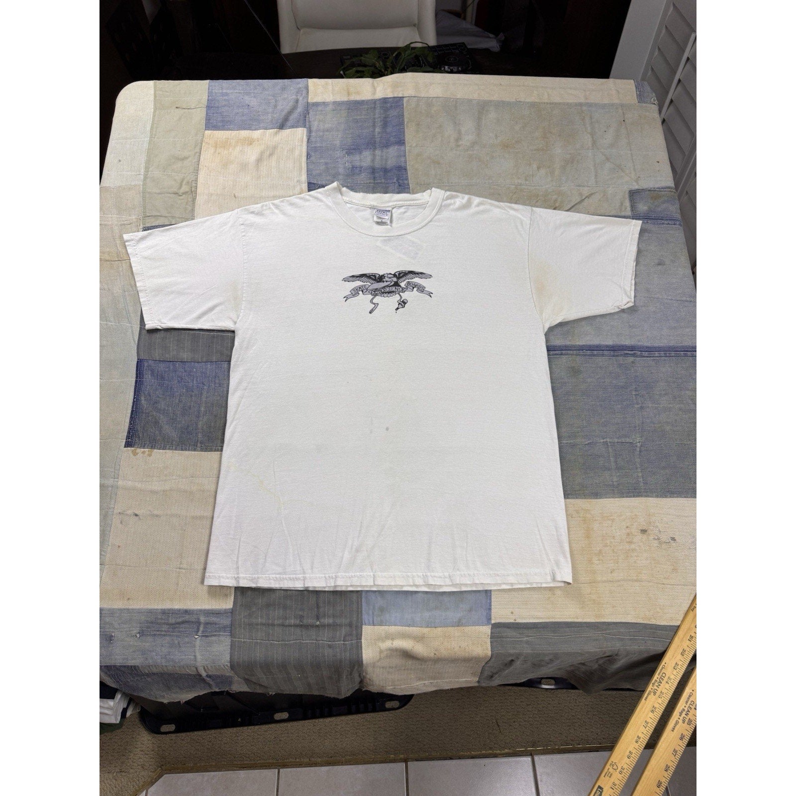 Vintage Conscience Skateboards Eagle Logo Graphic T Shirt XL White Skate USA