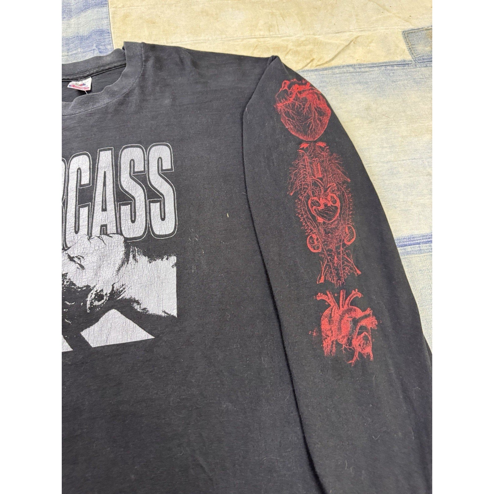 Vintage Carcass Heartwork 1994 Tour Long Sleeve Band T Shirt Death Metal USA XL