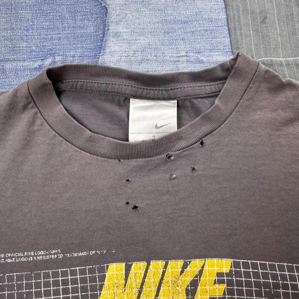 2000s Nike Championship Athletes Grid Logo Distressed Tee | Small
