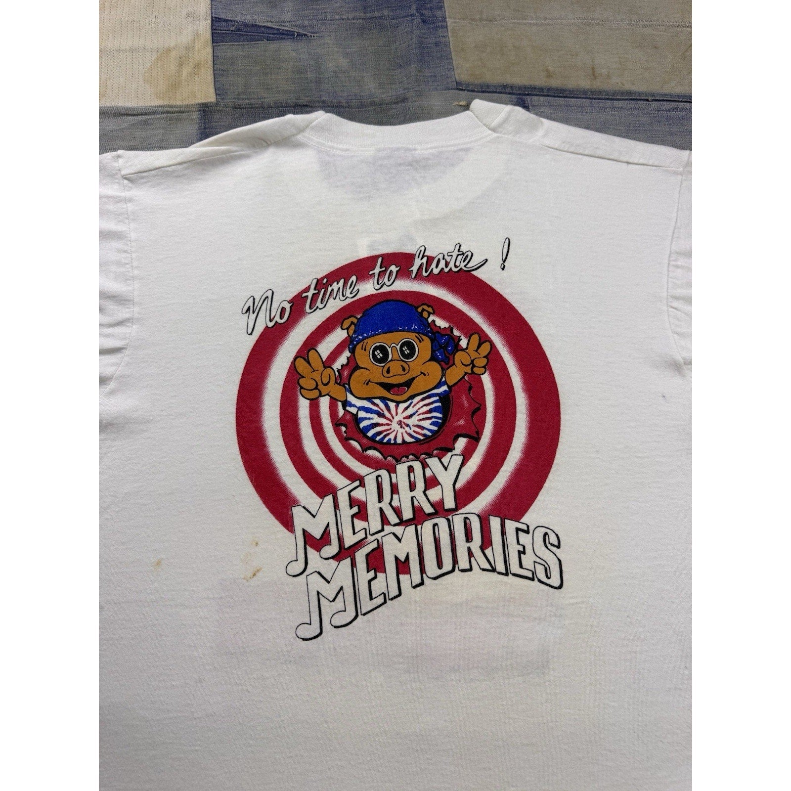 90s Warner Bros Looney Tunes Grateful Dead Parking Lot Boot T Shirt Sz L Rare